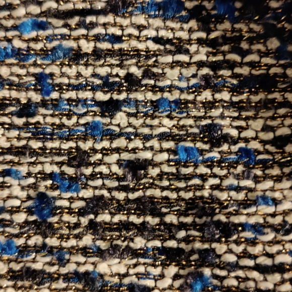 J.Crew Metallic Tweed Blue Rose Gold Zip Mini Skirt, Sz 00 - Picture 11 of 12